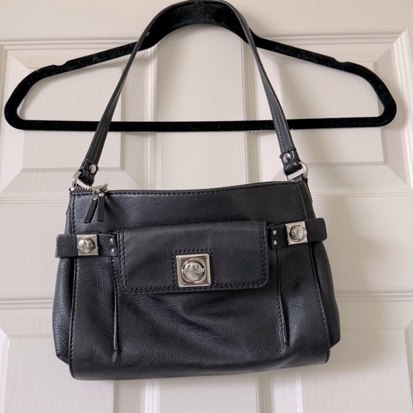 Banana Republic Rectangular Shoulder Bag Pebble Black Leather Medium Size - Picture 3 of 16